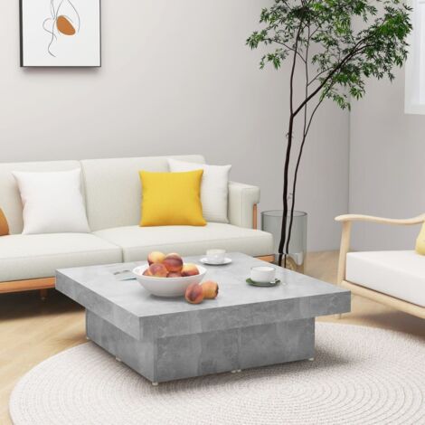 Mesa de centro madera contrachapada gris hormigón 80x50x40 cm vidaXL
