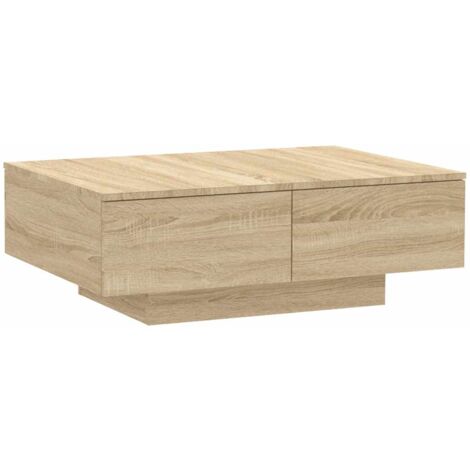 Mesa de centro madera contrachapada color roble 90x60x31 cm vidaXL
