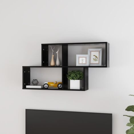 Estante de pared madera contrachapada negro 100x18x53 cm vidaXL (1/7)