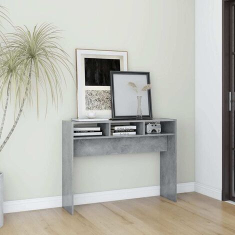 Mesa consola madera de ingeniería gris hormigón 105x30x80 cm vidaXL