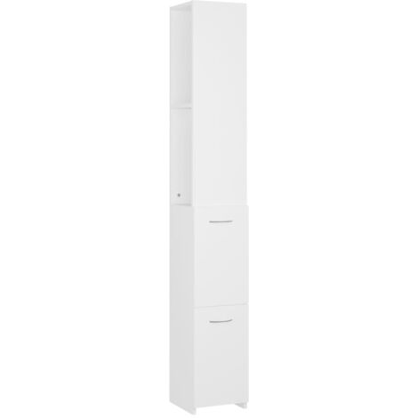 Armario de baño madera contrachapada blanco 25x26,5x170 cm vidaXL