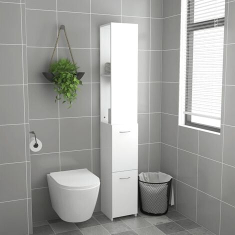Armario de baño madera contrachapada blanco 25x26,5x170 cm vidaXL