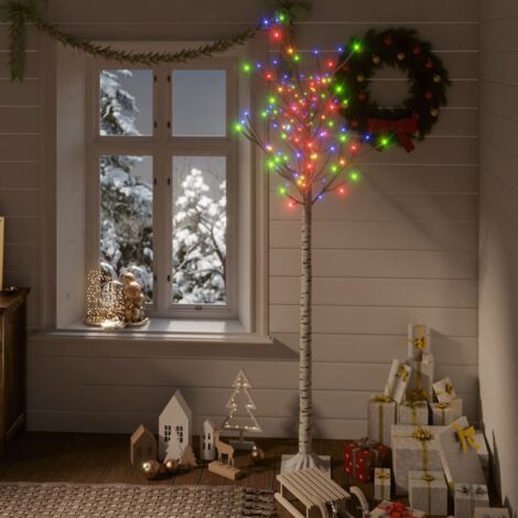 Árbol de Navidad LED de colores sauce interior exterior 1,8 m vidaXL