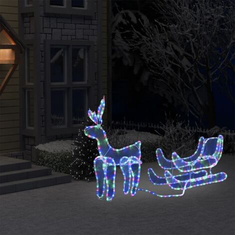 Reno y trineo de Navidad con malla 432 LED vidaXL