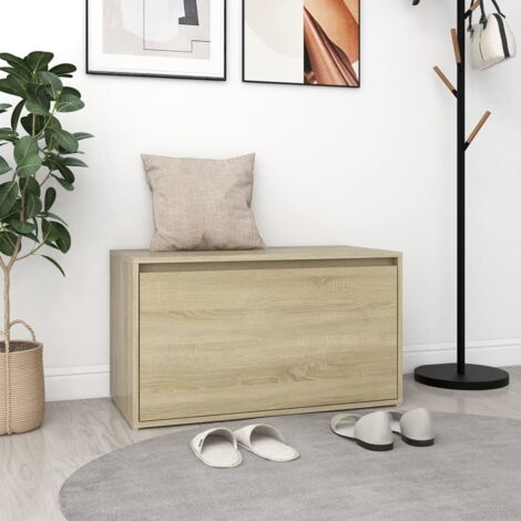 Banco pasillo madera de ingeniería roble Sonoma 80x40x45 cm vidaXL