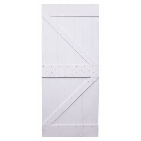 vidaXL Puerta de madera maciza de pino blanco 90x210 cm