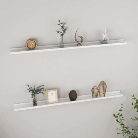 Estantes de pared 2 unidades blanco brillo 115x9x3 cm vidaXL