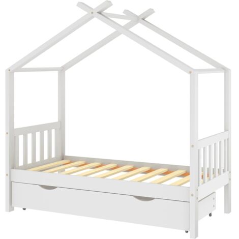 Estructura cama niños con cajón madera pino blanco 80x160 cm vidaXL