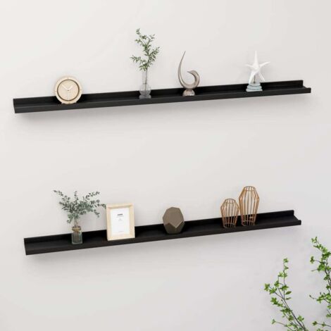 Estantes de pared 2 unidades negro 115x9x3 cm vidaXL
