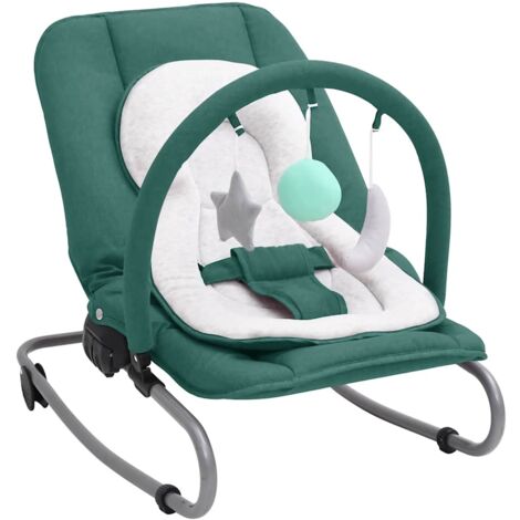 Hamaca mecedora para bebés de acero verde vidaXL