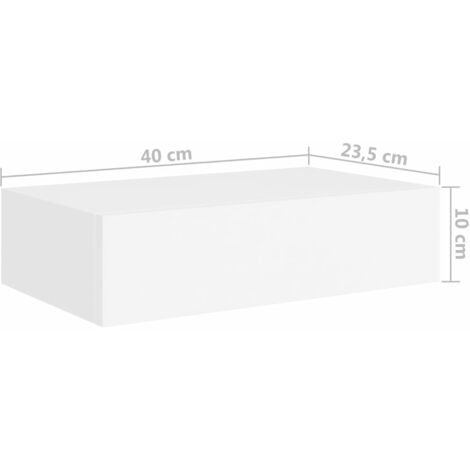 vidaXL Estante con cajón de pared MDF roble y blanco 60x23,5x10 cm