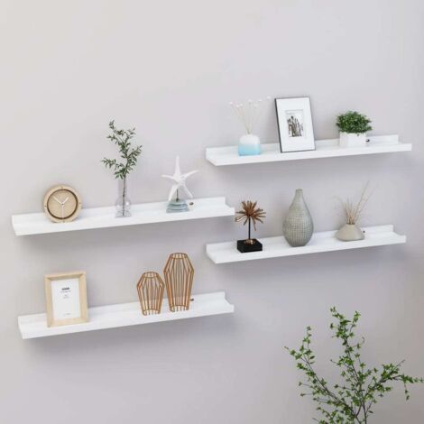 Estantes de pared 4 unidades blanco 60x9x3 cm vidaXL