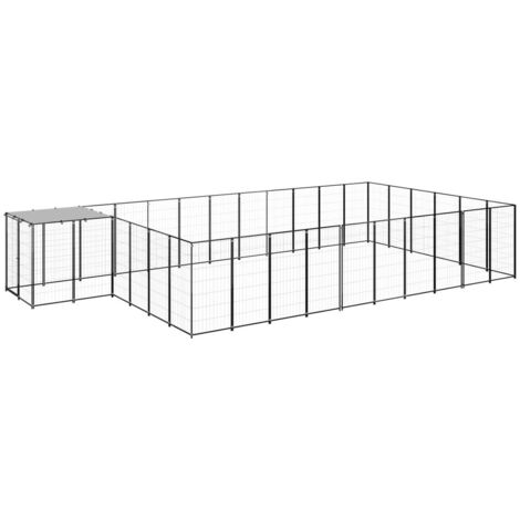 Perrera negra 19,36 m² acero vidaXL
