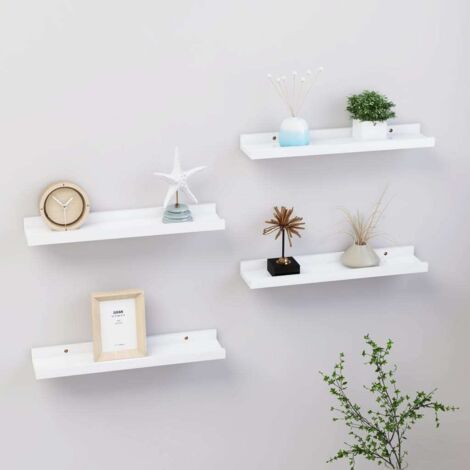 Estantes de pared 4 unidades blanco 40x9x3 cm vidaXL