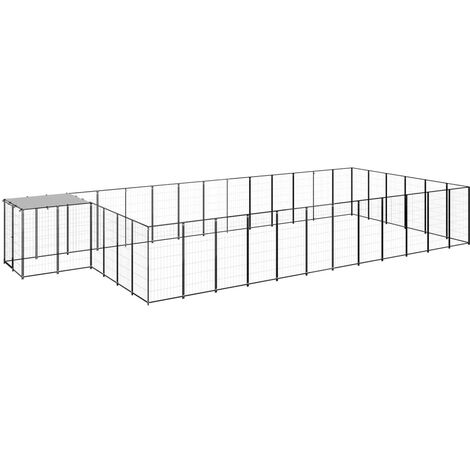 Perrera negra 22,99 m² acero vidaXL