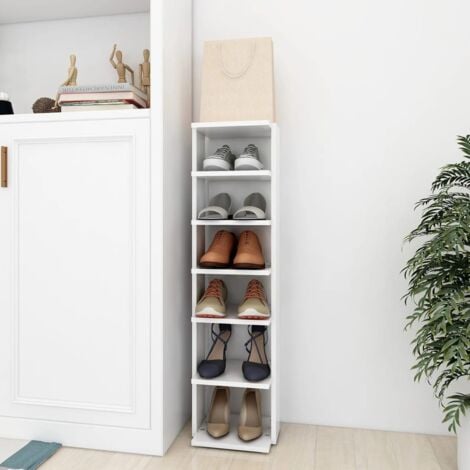 Mueble zapatero madera contrachapada blanco 27,5x27x102 cm vidaXL