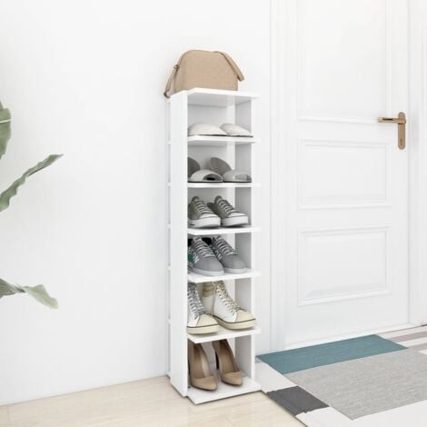 Mueble zapatero madera contrachapada blanco 27,5x27x102 cm vidaXL
