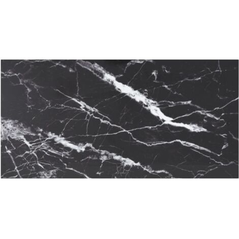 Tablero mesa diseño mármol vidrio templado negro 100x50 cm 6 mm vidaXL