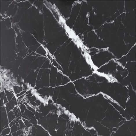 Tablero mesa diseño mármol vidrio templado negro 80x80 cm 6 mm vidaXL
