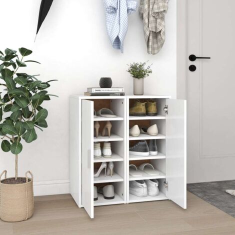 Muebles zapateros 2 uds madera contrachapada blanco 32x35x70 cm vidaXL