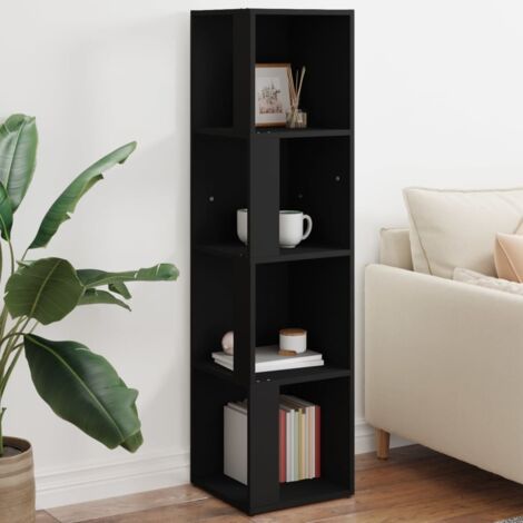 Mueble de esquina madera contrachapada negro 33x33x132 cm vidaXL