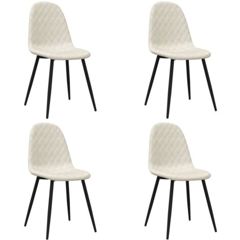 Sillas de comedor 4 unidades terciopelo blanco crema vidaXL (1/5)