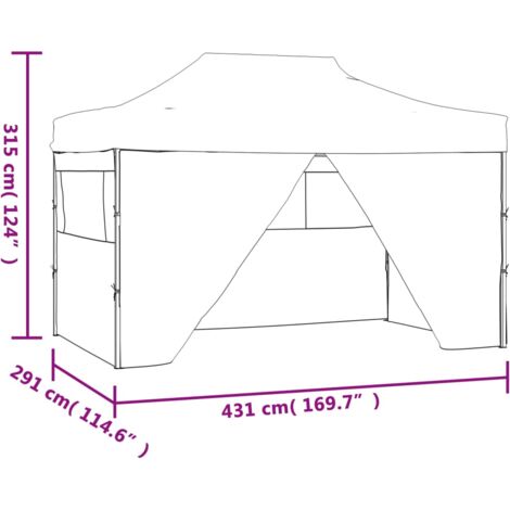 Carpa pleglable Pop-up con 4 paredes 3x4,5 m blanco crema vidaXL