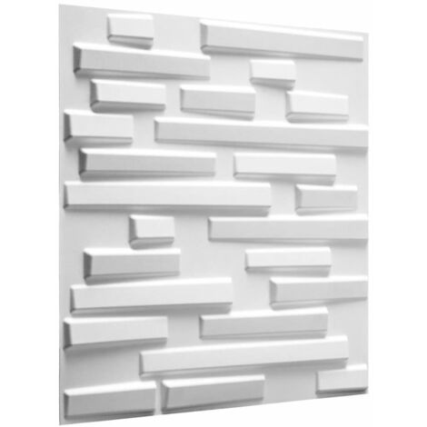 Paneles de pared 3D Ventura 12 uds GA-WA13 WallArt - Blanco