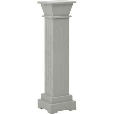 Soporte plantas pilar cuadrado clásico gris 17x17x66 cm MDF vidaXL