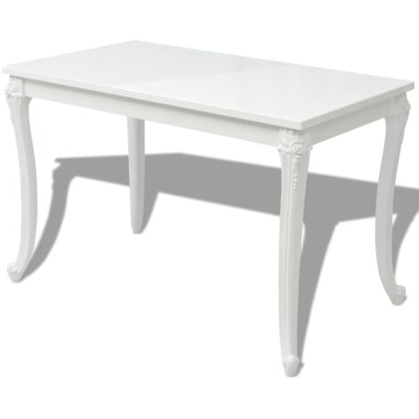 Mesa de comedor blanco brillante 116x66x76 cm vidaXL