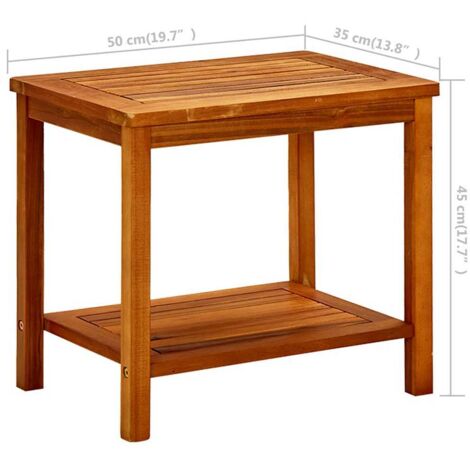 Mesa De Centro De Madera De Acacia Maciza - 100x50x33 Cm, Diseño De Listones, Resistente A La Intemperie - Para Jardín, Terraza, Salón