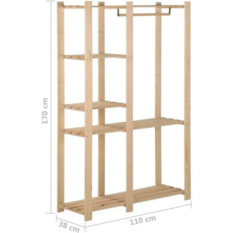 Perchero de pared de madera maciza para colgar abrigos, Metal Madera