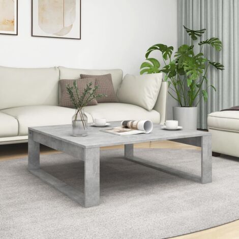 Mesa de centro madera de ingeniería gris hormigón 100x100x35 cm vidaXL