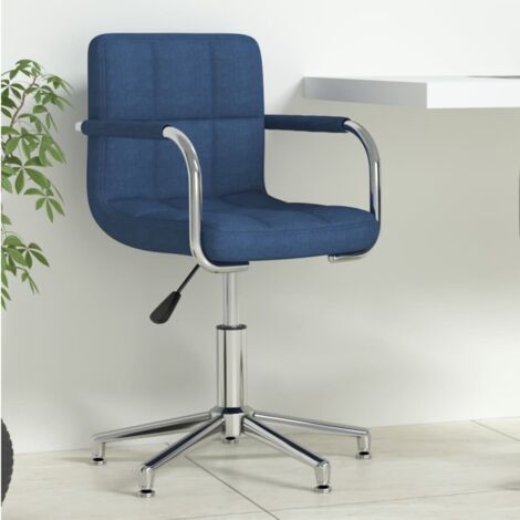 Silla de oficina giratoria de tela azul vidaXL