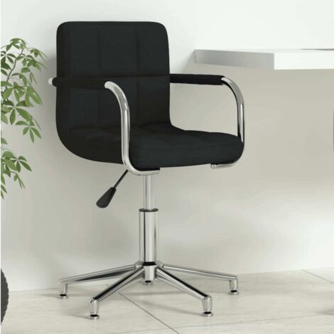 Silla de oficina giratoria de tela negra vidaXL
