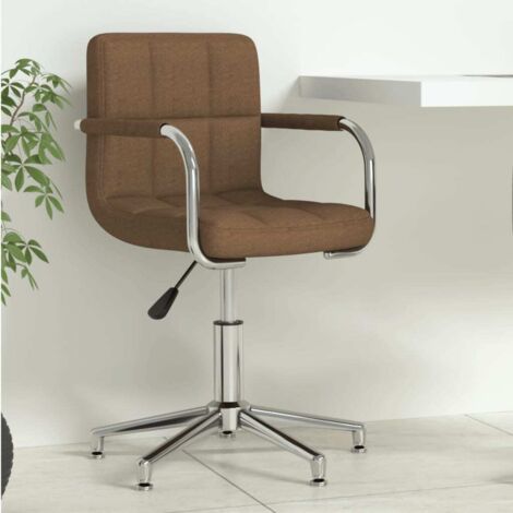 Silla de oficina giratoria de tela marrón vidaXL