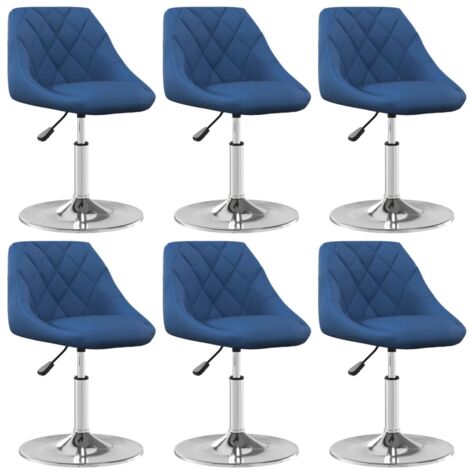 Silla de comedor giratoria 6 uds terciopelo azul vidaXL (1/5)
