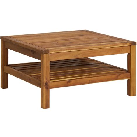 Mesa de centro de madera maciza de acacia 65x65x35 cm vidaXL