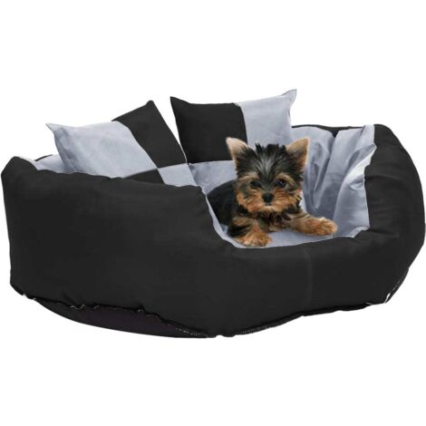Cojín para perro reversible y lavable gris y negro 65x50x20 cm vidaXL