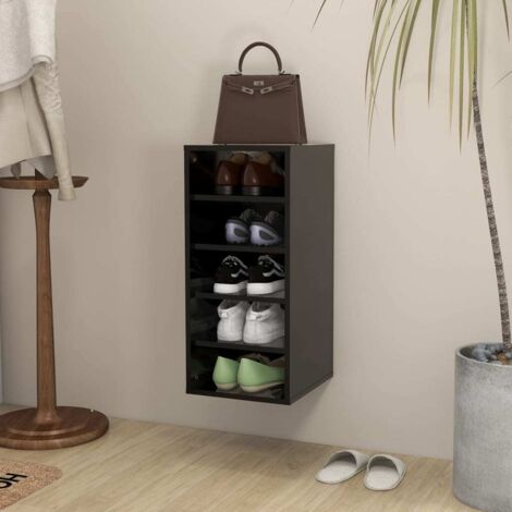 Mueble zapatero de madera contrachapada negro 31,5x35x70 cm vidaXL