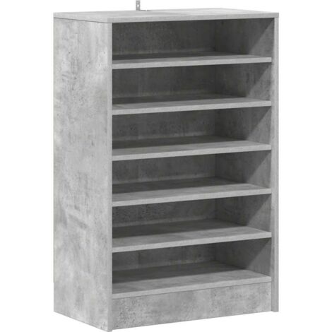 Zapatero madera contrachapada gris hormigón 60x35x92 cm vidaXL