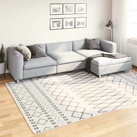 Alfombra lavable antideslizante negro y blanco 190x300 cm vidaXL