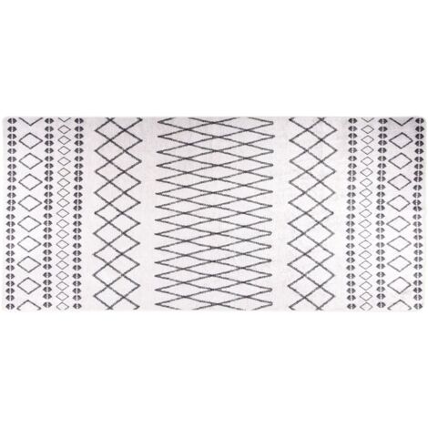 Alfombra lavable antideslizante negro y blanco 80x300 cm vidaXL