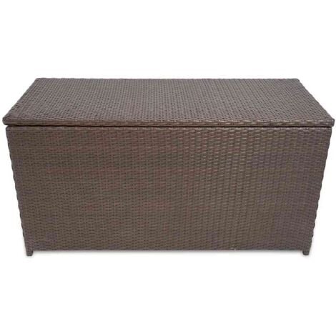 Caja de almacenaje jardín ratán sintético marrón 120x50x60 cm vidaXL