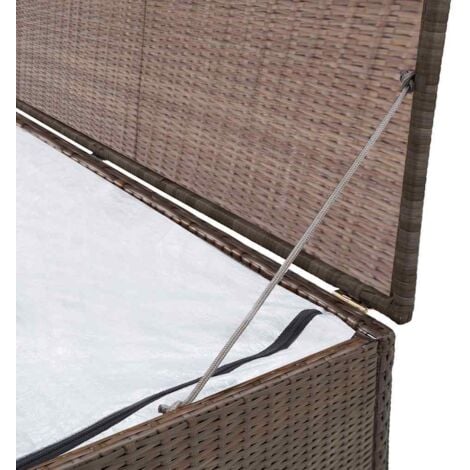 Caja de almacenaje jardín ratán sintético marrón 120x50x60 cm vidaXL