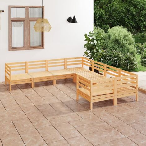 Juego de muebles de jardín 8 piezas madera maciza de pino vidaXL (1/5)