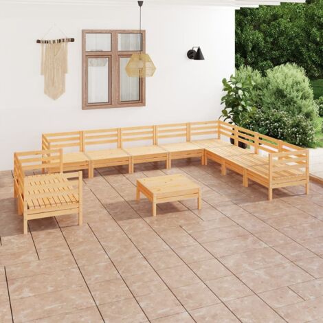 Juego de muebles de jardín 11 piezas madera maciza de pino vidaXL (1/5)