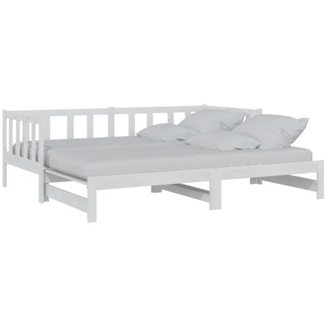 Sofá cama extraíble madera maciza de pino blanco 2x(90x200) cm vidaXL
