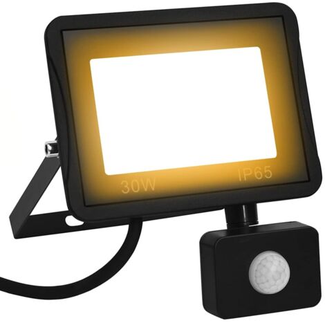 Foco LED con sensor 30 W blanco cálido vidaXL