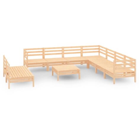 Juego de muebles de jardín 10 piezas madera maciza de pino vidaXL (1/5)
